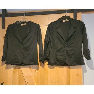Lot of 2 Hybrid & Co Womens Size S Lapel Blazer Black  Dance Costume Ruch Sleeve